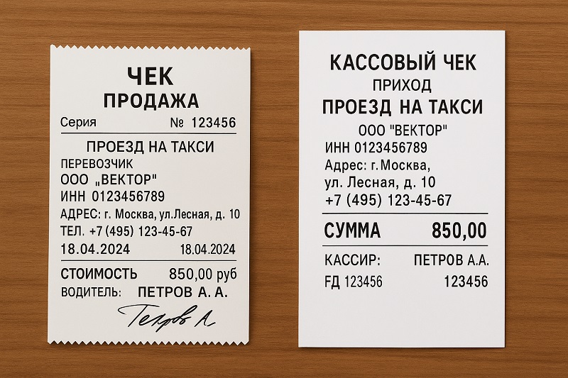 Такси в командировках Чек за такси